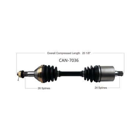 Wide Open OE Replacement CV Axle for CAN AM REAR L/R OUTLANDER 650-1000 EFI XM CAN-7036